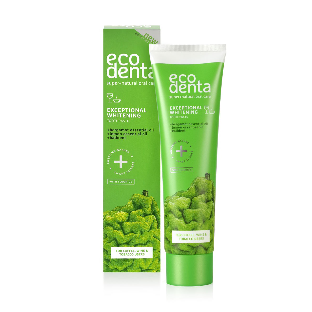 Відбілювальна зубна паста Ecodenta Whitening Toothpaste With Bergamot Lemon Oils з ефірною олією бергамоту, 75 мл